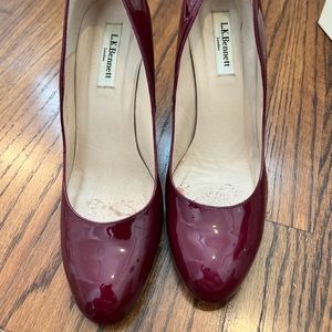 LK Bennett Shilo 39 Cerise Patent Leather Pumps Heels Court Shoes - Pre Owned